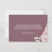 Baby shower Blush Pink Floral Bedankkaart (Achterkant)