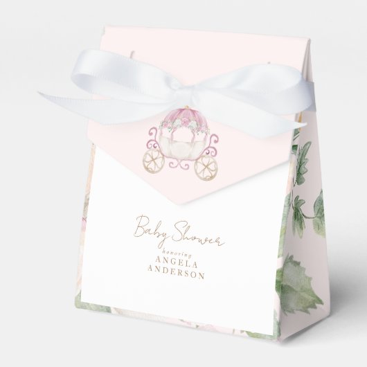 Baby shower Blush Princess Carriage Bedankdoosjes (Voorkant Zijde)