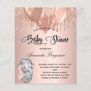 Baby shower blush roos olifant ma moeder