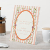 Baby Shower "Blushing Garden" Aanpasbaar Reclamebord Met Voetstuk (Insitu)