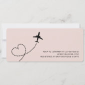 Baby shower Boarding Pass Plane Girl Pink (Achterkant)