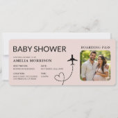 Baby shower Boarding Pass Plane Girl Pink (Voorkant)
