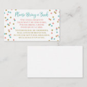 Baby shower Boek Aanvraag Blauwgroen Coral Gold Co Informatiekaartje (Voorkant / Achterkant)