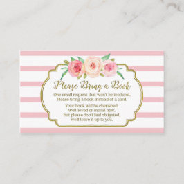 Baby shower Boek Aanvraag Kaart Roze Bloemen Strip