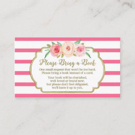 Baby shower Boek Aanvraag Kaart Roze Bloemen Strip