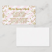 Baby shower Boek Aanvraag Kaart Roze Goud Confetti (Voorkant / Achterkant)