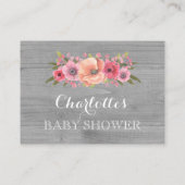 Baby shower Boek Aanvraag Kaart Rustiek Hout Bloem (Achterkant)