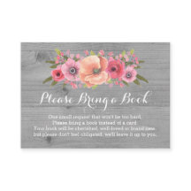 Baby shower Boek Aanvraag Kaart Rustiek Hout Bloem