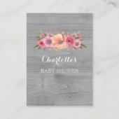 Baby shower Boek Aanvraag Kaart Rustiek Hout Bloem (Achterkant)
