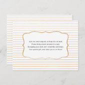 Baby shower Boek aanvraag kaart, witgoud Uitnodiging Briefkaart (Voorkant / Achterkant)