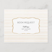Baby shower Boek aanvraag kaart, witgoud Uitnodiging Briefkaart (Achterkant)