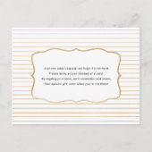 Baby shower Boek aanvraag kaart, witgoud Uitnodiging Briefkaart (Voorkant)