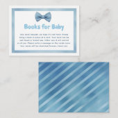 Baby shower Boek Aanvraag Licht Blauw Bow Stropdas Informatiekaartje (Voorkant / Achterkant)