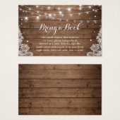 Baby shower Boek Aanvraag Rustieke Wintersneeuw Ka Visitekaartje (Voorkant /achterkant)