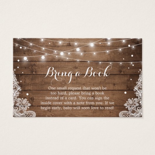 Baby shower Boek Aanvraag Rustieke Wintersneeuw Ka Visitekaartje (Voorkant)