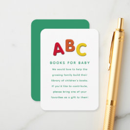 Baby shower boek aanvraag schattig kleurrijk ABC Informatiekaartje