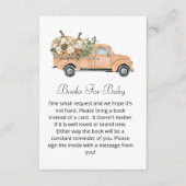 Baby shower boek herfst pompoen rustiek bruin bloe informatiekaartje (Voorkant)