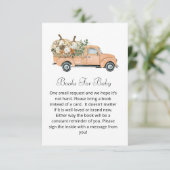 Baby shower boek herfst pompoen rustiek bruin bloe informatiekaartje (Staand voorkant)