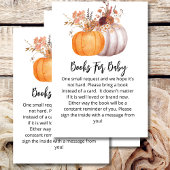 Baby shower boek herfst pompoen rustiek bruin bloe informatiekaartje