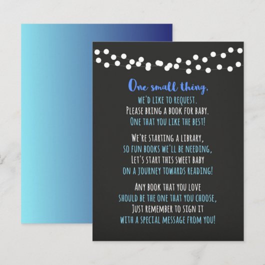 Baby shower Boek Kaart (Voorkant / Achterkant)