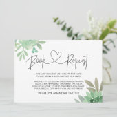 Baby shower Boek Verzoek Genderneutrale Succulente Kaart (Staand voorkant)