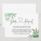 Baby shower Boek Verzoek Genderneutrale Succulente Kaart (Voorkant / Achterkant)