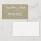 Baby shower Boek Verzoek Kaart Rustic Burlap (Voorkant / Achterkant)