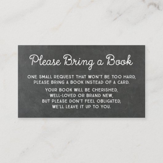 Baby shower Boek Verzoek Kaart Rustiek Krijtbord (Voorkant)