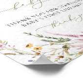 Baby shower Boek voor Baby Boho Wildflowers Poster (Hoek)