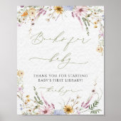 Baby shower Boek voor Baby Boho Wildflowers Poster (Voorkant)