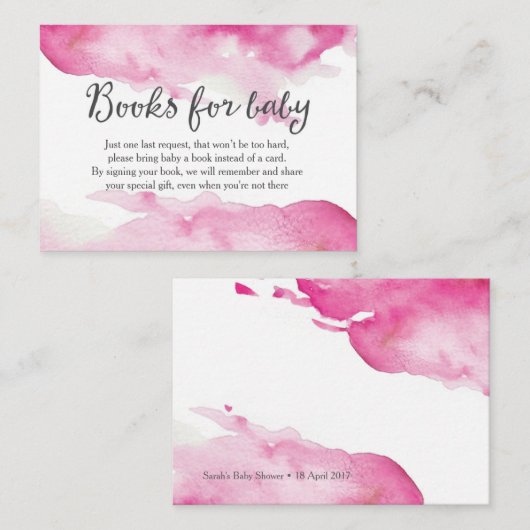 Baby shower Boek voor baby kaarten (Voorkant / Achterkant)