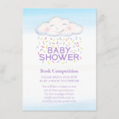 Baby shower boek wedstrijd cloud snoep sprinkles informatiekaartje (Voorkant)