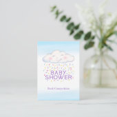 Baby shower boek wedstrijd cloud snoep sprinkles informatiekaartje (Staand voorkant)