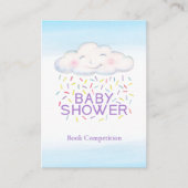 Baby shower boek wedstrijd cloud snoep sprinkles informatiekaartje (Voorkant)