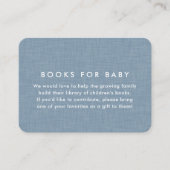 Baby shower Boekaanvraag Eenvoudig Chambray blauw Informatiekaartje (Voorkant)