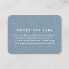 Baby shower Boekaanvraag Eenvoudig Chambray blauw Informatiekaartje