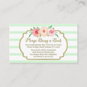 Baby shower Boekaanvraag Kaart Pink Floral Mint