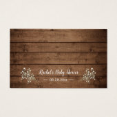 Baby shower Boekaanvraag Rustiek hout Baby's Breat Visitekaartje (Achterkant)