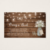 Baby shower Boekaanvraag Rustiek hout Baby's Breat Visitekaartje (Voorkant)