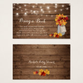 Baby shower Boekaanvraag Rustieke herfstbladeren Visitekaartje (Voorkant /achterkant)