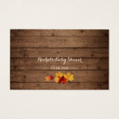 Baby shower Boekaanvraag Rustieke herfstbladeren Visitekaartje (Achterkant)