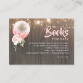 Baby shower Boeken aanvragen Pink Gold Floral Ball Visitekaartje (Voorkant)
