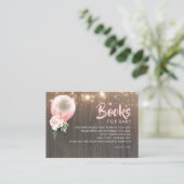 Baby shower Boeken aanvragen Pink Gold Floral Ball Visitekaartje (Staand voorkant)