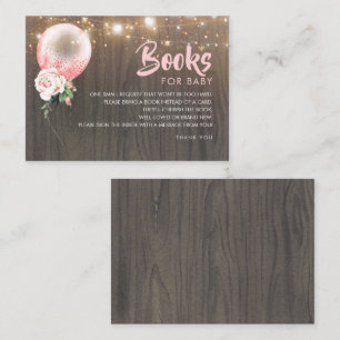 Baby shower Boeken aanvragen Pink Gold Floral Ball Visitekaartje