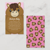 Baby shower boeken informatiekaartje (Voorkant / Achterkant)