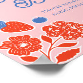 Baby shower Boeken voor Baby bessen en bloemen Poster (Hoek)