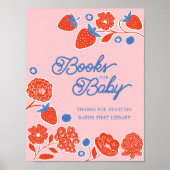 Baby shower Boeken voor Baby bessen en bloemen Poster (Voorkant)