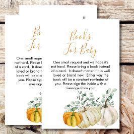Baby shower boeken voor baby herfst pompoen groen informatiekaartje