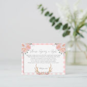 Baby shower Boeken voor Baby | Koraal Floral Baby Informatiekaartje (Staand voorkant)