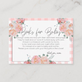 Baby shower Boeken voor Baby | Koraal Floral Baby Informatiekaartje